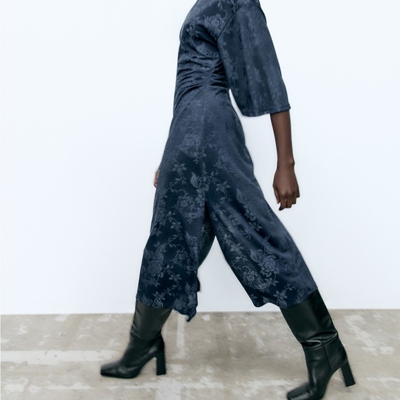 Zara JACQUARD KIMONO DRESS - Picture 7 of 14